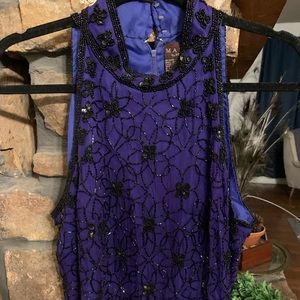 Marina Bresler beaded silk halter size L